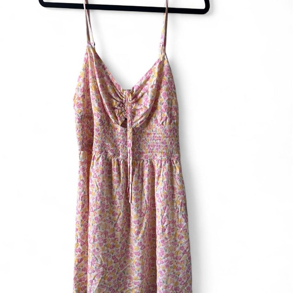Hollister Floral NWT Ruched Keyhole Babydoll Dress XL NWT Coquette Soft Girl